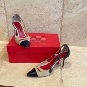 Carolina Herrera Black and Cream Heels